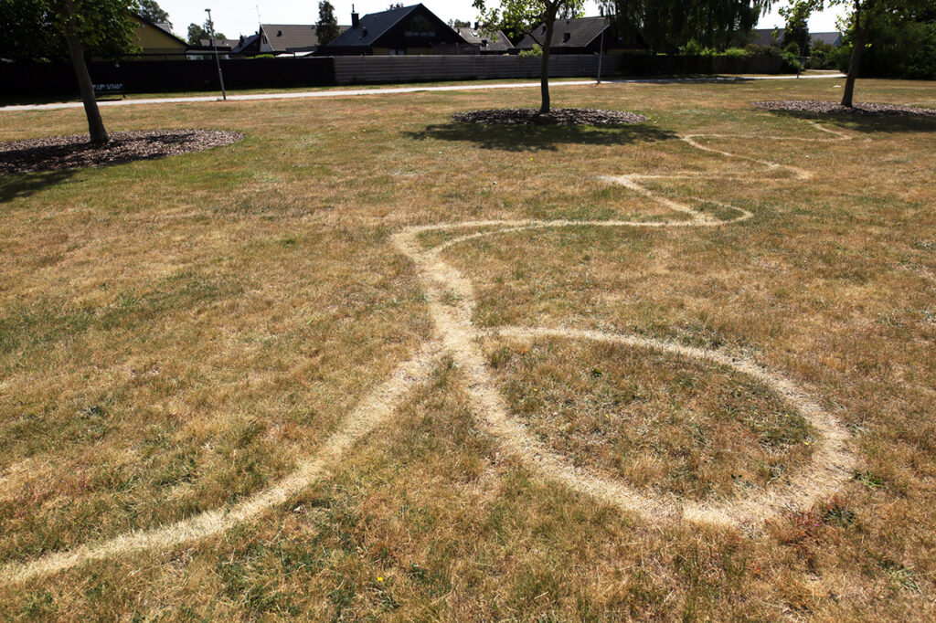 Path meandering over grass